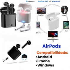 AirPods - Fone de Ouvido Sem Fio Bluetooth 5.0 com Microfone